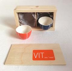 set of 2 salt dishes in wooden gift box set of 2 salt dishes in wooden gift box